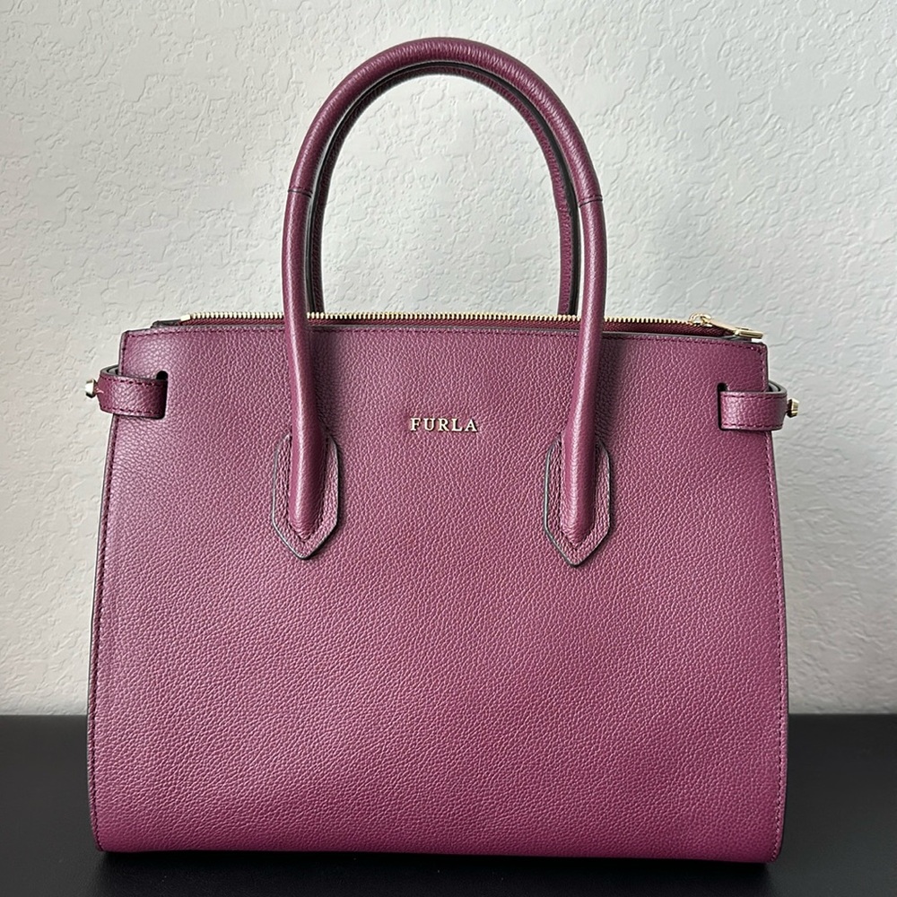 Furla Handbag Leather Burgundy